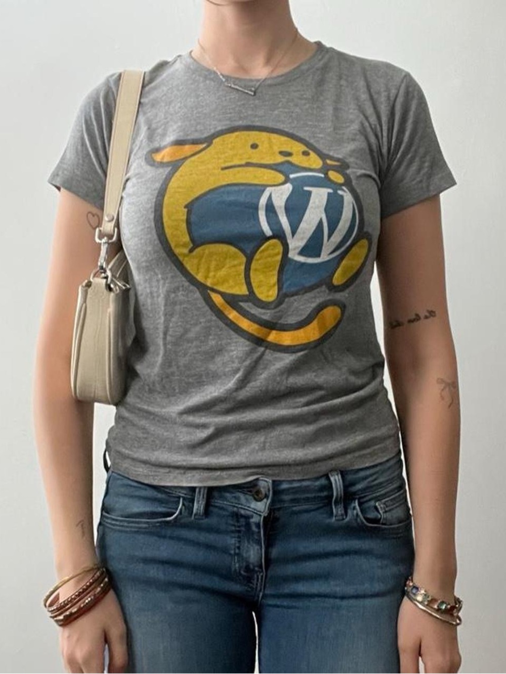 Size XS Grey Graphic Baby Tee
